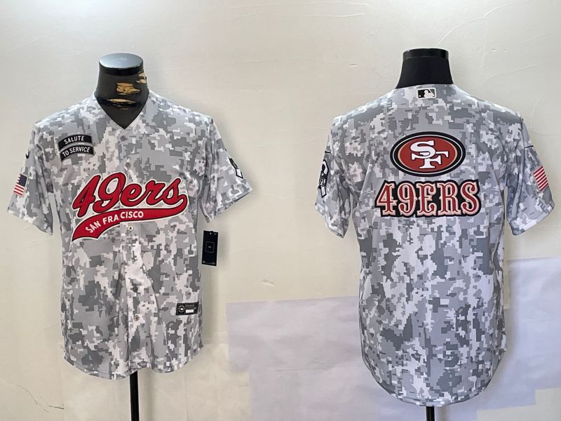 Men San Francisco 49ers Blank Nike Arctic Camo 2024 Salute to Service Limited NFL Jersey style 13